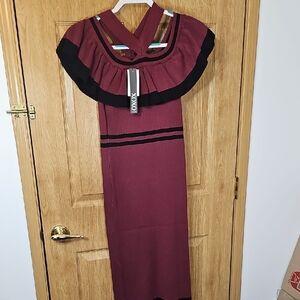XOXO Maroon and Black Strapless Dress